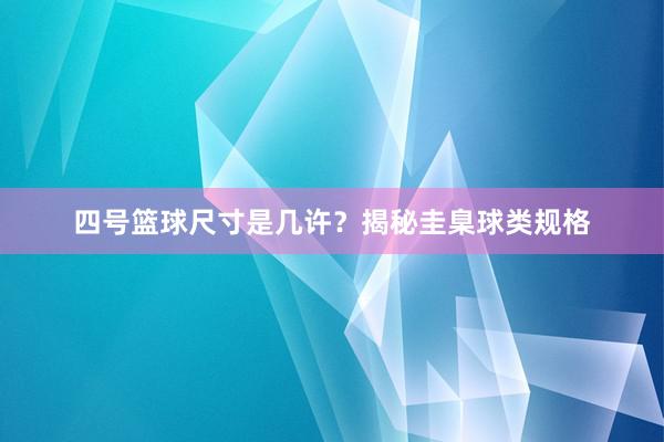 四号篮球尺寸是几许？揭秘圭臬球类规格